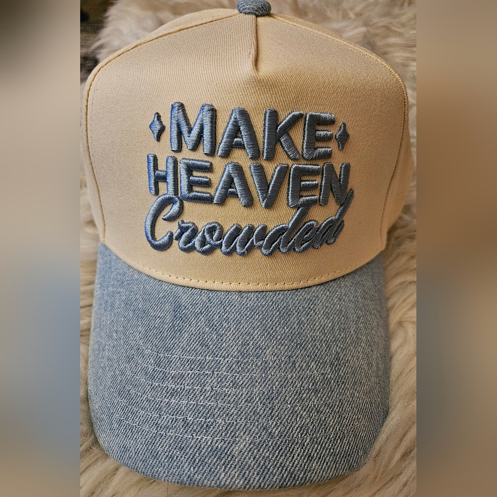 Make Heaven Crowded - Denim Vintage Trucker Hat - Picture 2 of 4